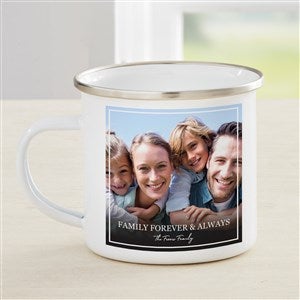 Photo Message For Family Personalized Enamel Camp Mug - Small