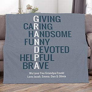 Grandpa Acronym Personalized 50x60 Fleece Blanket