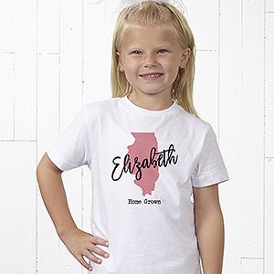State Pride Personalized Kids T-Shirt - Youth Large (14-16) - Black