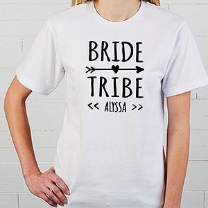 Personalized Bride Tribe T-Shirt - Adult Large - Black