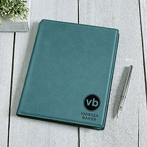 Modern Initials Personalized Junior Padfolio - Teal