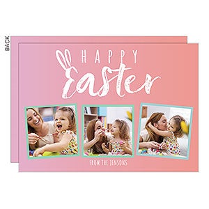 Bunny Ears Easter Photo Card - Premium - Set of 5