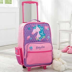Stephen Joseph Personalized Embroidered Classic Rolling Luggage with Multiple Pockets 18 x 14.5 Shark 