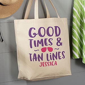 Good Times & Tan Lines 20x15 Canvas Tote Bag