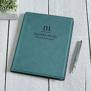 Initial Monogram Personalized Junior Padfolio - Teal