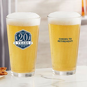 Retirement Personalized 16 oz Pint Glass
