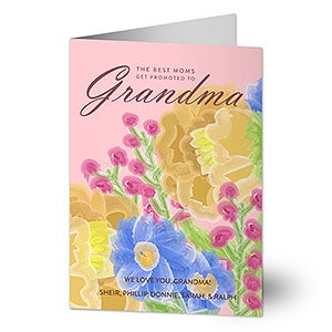 Best Moms Get Promoted To Grandma Greeting Card - Premium