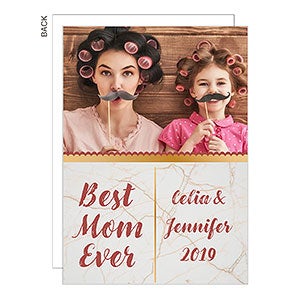 Best Mom Mother's Day Photo Card - Premium