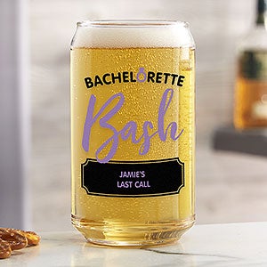 Bachelorette Bash Personalized Beer Can Glass