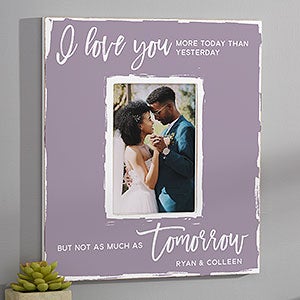 I Love You More Today Personalized 5x7 Wall Frame - Vertical