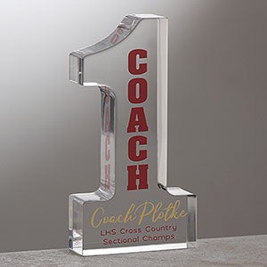 #1 Coach Personalized Colored Keepsake Award
