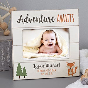 Woodland Adventure Fox Personalized Shiplap Frame