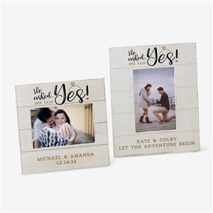 He Asked, She Said Yes Personalized Engagement Picture Frame - 24260