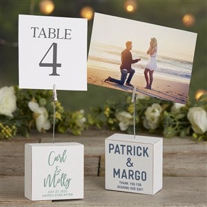 Wedding Table Number Personalized Photo Clip Blocks