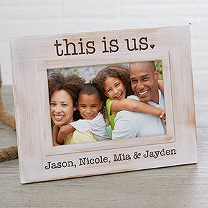 This is Us Engraved Whitewashed Picture Frame