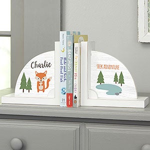 Woodland Adventure Fox Personalized Bookends