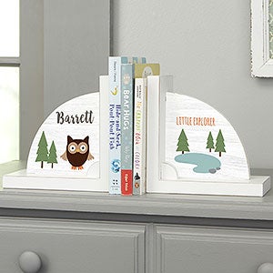 Woodland Adventure Owl Personalized Bookends