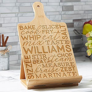 Kitchen Talk Personalized Bamboo Cookbook & Tablet Stand - #24283