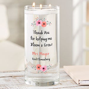 Thank You For Helping Me Bloom Personalized Glass Vase