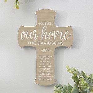 God Bless Our Home Personalized Wall Cross - 5x7