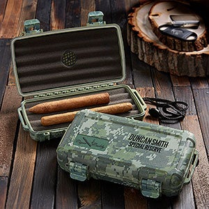 Personalized 5ct Camouflage Travel Humidor