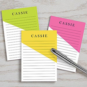 Color Blocks Personalized Mini Notepad Set of 3
