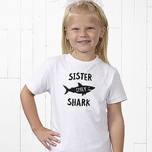 Personalized Baby Shark Kids T-Shirt - Youth Medium (10-12) - Black