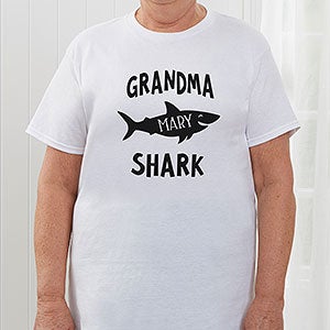 Personalized Grandma Shark T-Shirt - Adult Large - Light Gray