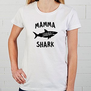 Personalized Baby Shark Ladies Fitted Tee - Ladies Small - Black