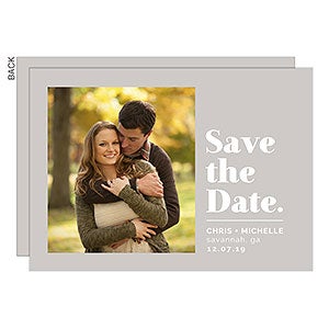 Save the Date Large Letters Cards with Photo - Premium - Set of 5