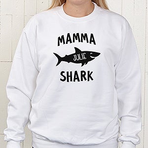 Personalized Shark Crewneck Sweatshirt - Adult X-Large - White