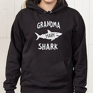 Personalized Grandma Shark Hooded Sweatshirt - Adult X-Large - Black