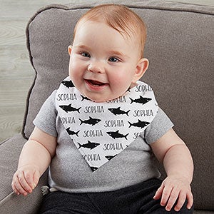 Baby Shark Personalized Bandana Bibs