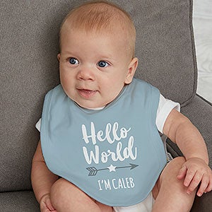 Hello World Personalized Baby Bib