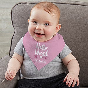 Hello World Personalized Bandana Bibs