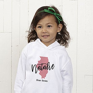 State Pride Personalized Toddler Hooded Sweatshirt - Toddler 2T - Pink
