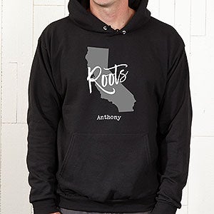 State Pride Personalized Adult Black Hooded Sweatshirt - Adult Large - Black