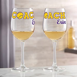 Coach Personalized 12 oz. White Wine Glass