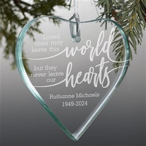 Never Leave Our Hearts Personalized Memorial Premium Heart Ornament