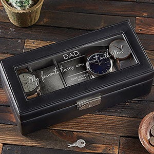 Message to Dad Personalized Leather 5 Slot Watch Box