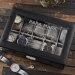 Message to Dad Personalized Leather 10 Slot Watch Box
