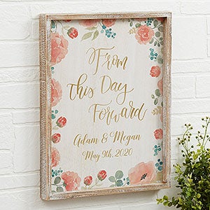 From This Day Personalized Wedding Barnwood Wall Art - 14x18