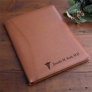 Medical Notes Tan Leather Portfolio