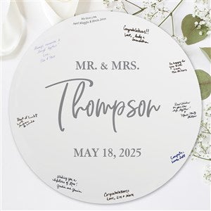 Wedding Guest Book Alternative Personalized Round Wood Sign