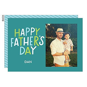 Happy Father's Day Script Photo Card