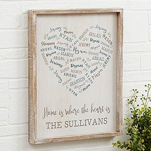 Farmhouse Heart Personalized Barnwood Frame Wall Art - 14x18