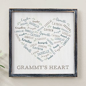 Farmhouse Heart Personalized Blackwashed Wood Wall Art 12x12