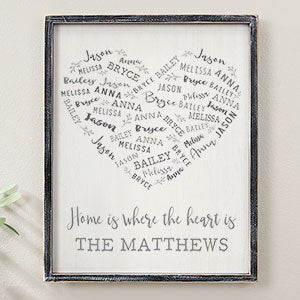 Farmhouse Heart Personalized Blackwashed Wood Wall Art 14x18