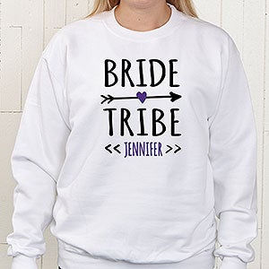 Personalized Bride Tribe Crewneck Sweatshirt - Adult Small - White