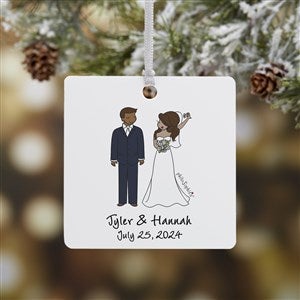 Wedding Couple philoSophie's Personalized Ornament - 1 Sided Metal